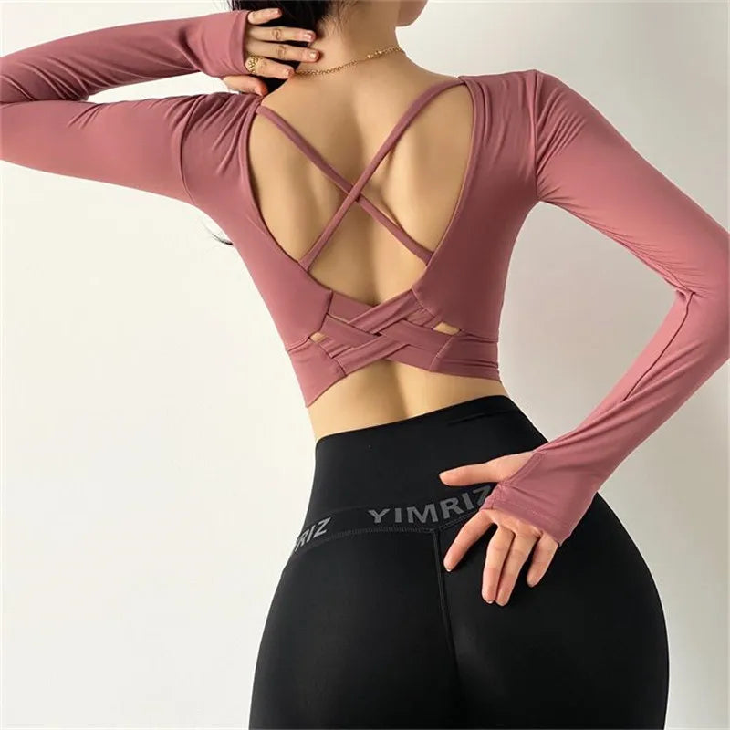 Elle Long Sleeve Cross Back Top