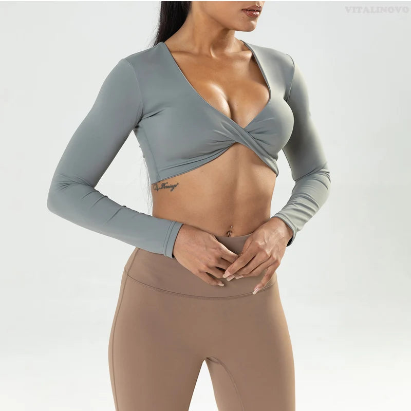 Emily Long Sleeve Twist Crop Top