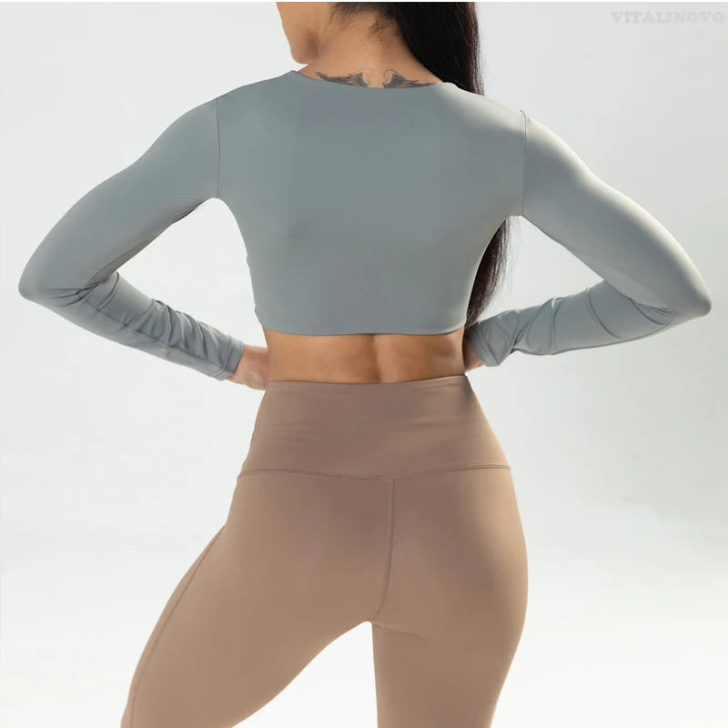 Emily Long Sleeve Twist Crop Top