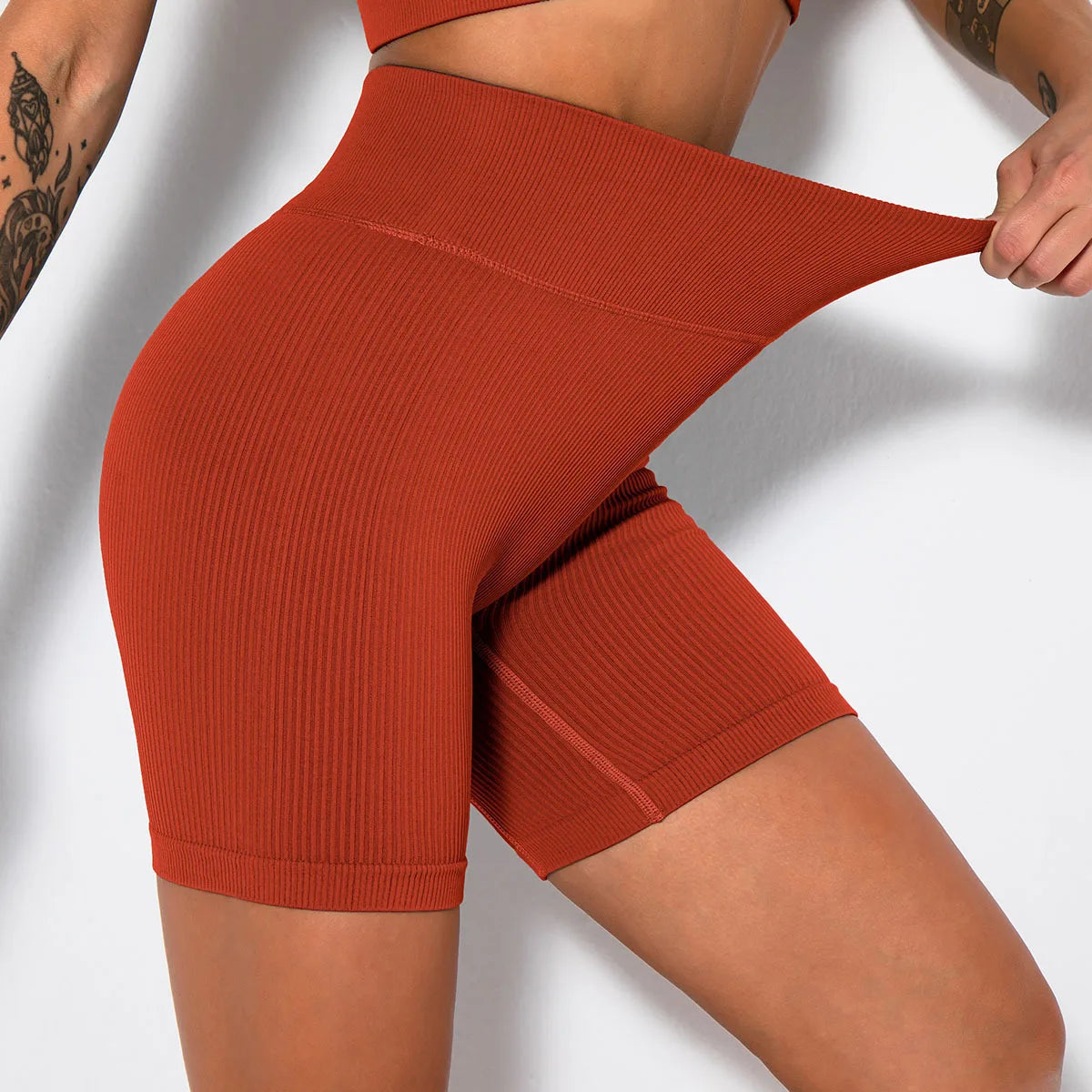 Grace Yoga Gym Ribbed Bike Shorts