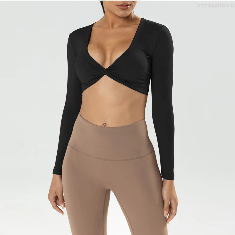 Emily Long Sleeve Twist Crop Top