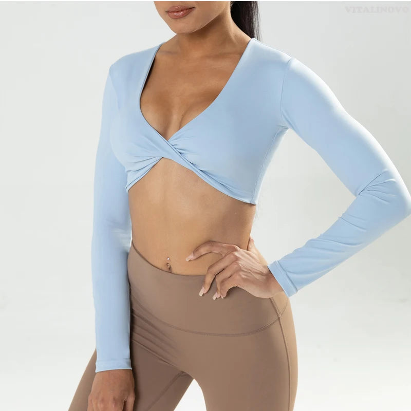 Emily Long Sleeve Twist Crop Top