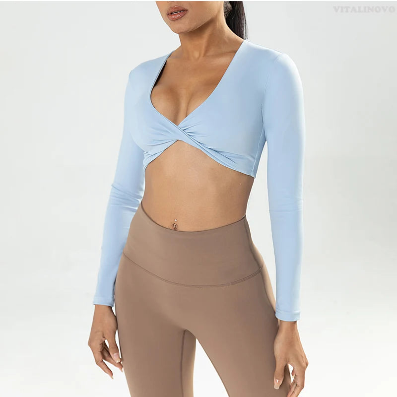 Emily Long Sleeve Twist Crop Top